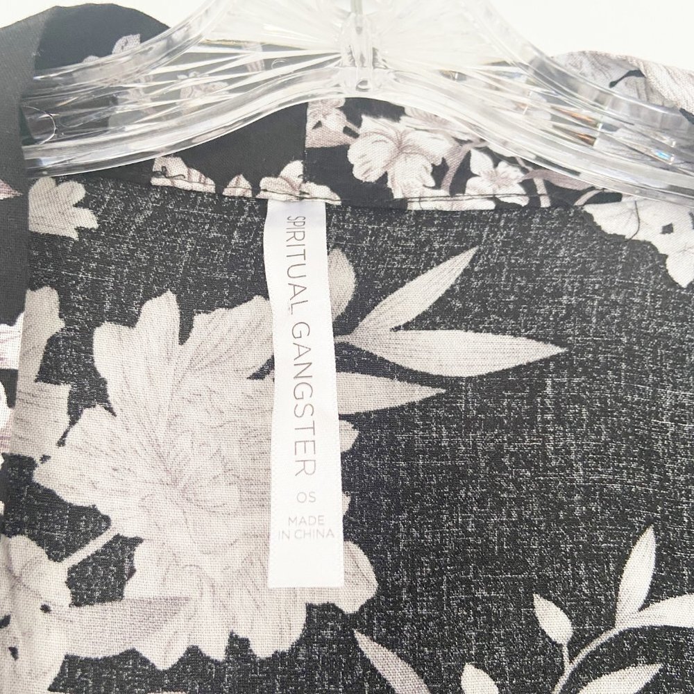 Spiritual Gangster Black Floral Maya Kimono - Picture 6 of 10